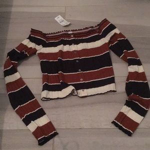 Off shoulder long sleeve top